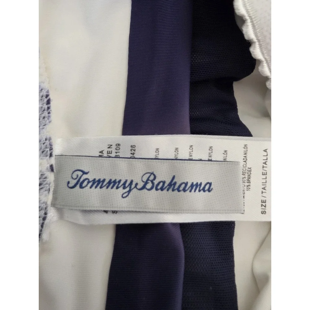 Tommy Bahama Women's Size 4 One Piece Swimsuit Purple Seashell Striped Resort